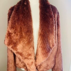 EXPRESS Lavish Pink Faux Fur Jacket